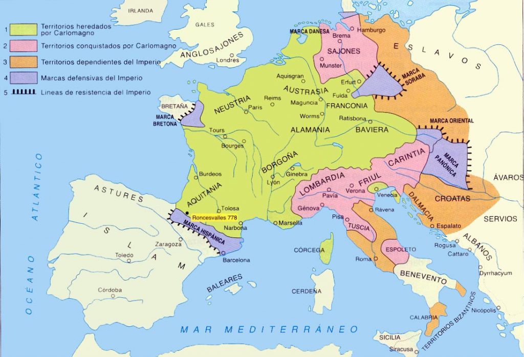 Mapa do Império Carolíngeo